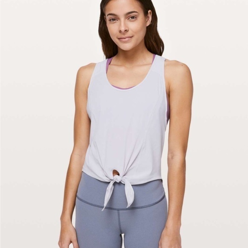 Lululemon Athletica Grey Call it a Tie Tank Top Shirt Women’s size 10 - Picture 1 of 7